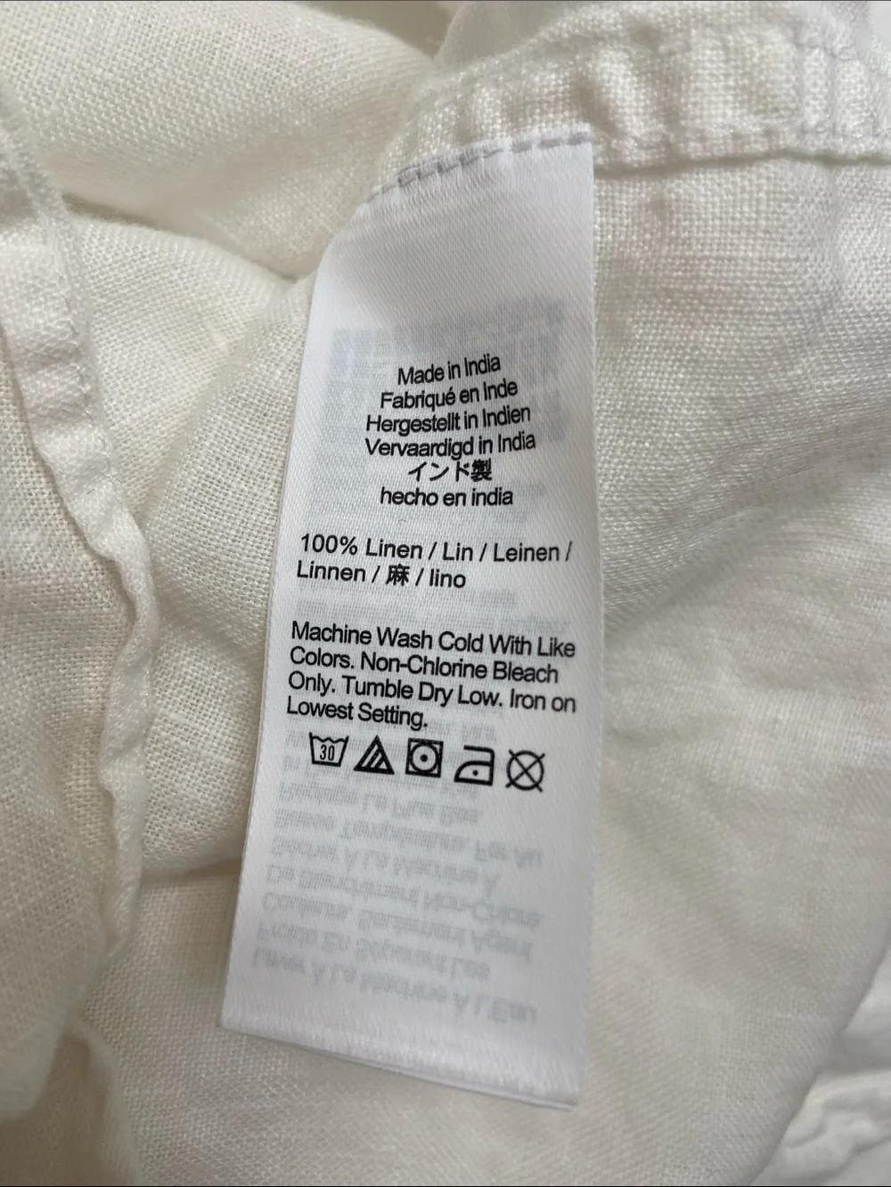 J. Crew white linen V-Neck Linen Peasant Top